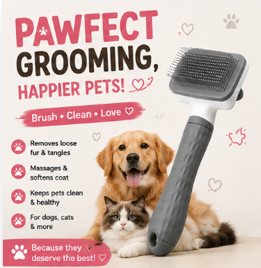 🐾 Paw Carnival™ Self-Cleaning Pet Slicker Brush