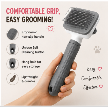 🐾 Paw Carnival™ Self-Cleaning Pet Slicker Brush