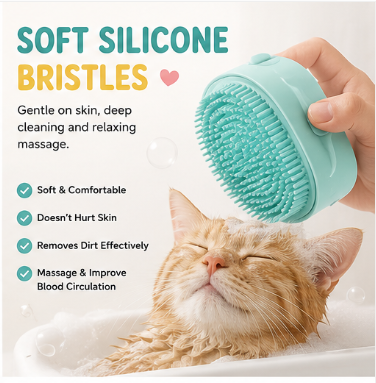 🛁 Paw Carnival™ 2-in-1 Pet Bath & Massage Brush