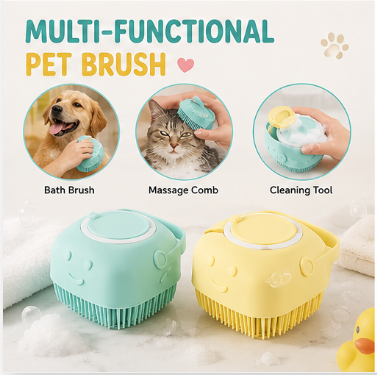🛁 Paw Carnival™ 2-in-1 Pet Bath & Massage Brush