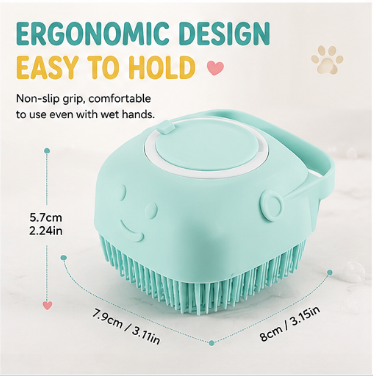 🛁 Paw Carnival™ 2-in-1 Pet Bath & Massage Brush