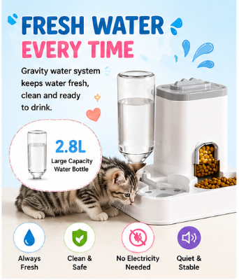 🐱 Paw Carnival™ 2-in-1 Automatic Pet Feeder & Water Dispenser