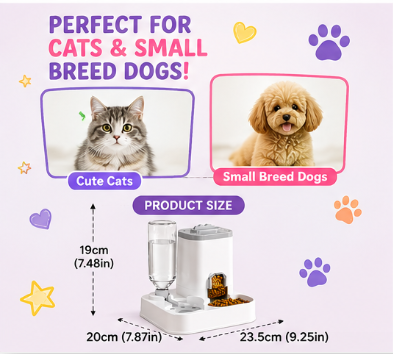🐱 Paw Carnival™ 2-in-1 Automatic Pet Feeder & Water Dispenser
