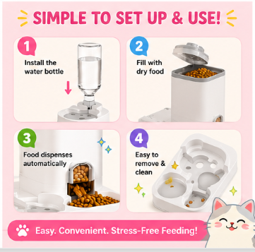 🐱 Paw Carnival™ 2-in-1 Automatic Pet Feeder & Water Dispenser