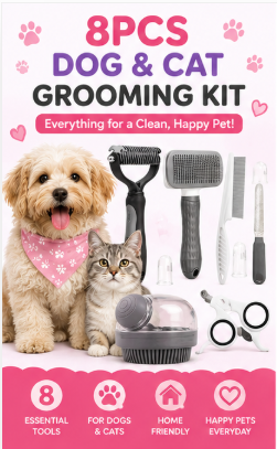 🐾 Paw Carnival™ FurFresh 8-in-1 Grooming Kit