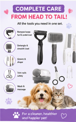 🐾 Paw Carnival™ FurFresh 8-in-1 Grooming Kit