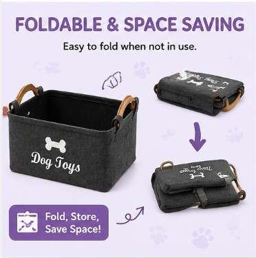 🧺 Paw Carnival™ Tidy Tails Toy Storage Basket