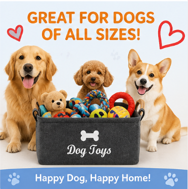 🧺 Paw Carnival™ Tidy Tails Toy Storage Basket