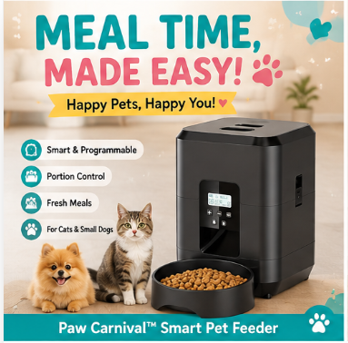 🐾 Paw Carnival™ SmartFeast Automatic Pet Feeder