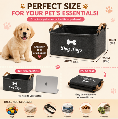 🧺 Paw Carnival™ Tidy Tails Toy Storage Basket